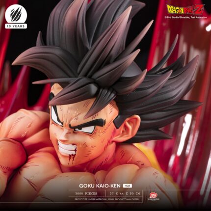 Statue Goku Kaio-Ken – Figurine Dragon Ball Z de Collection avec Aura Rouge Explosive